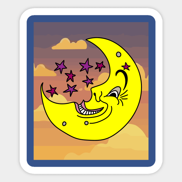 Luminous Moon Half Moon Face Sticker by flofin